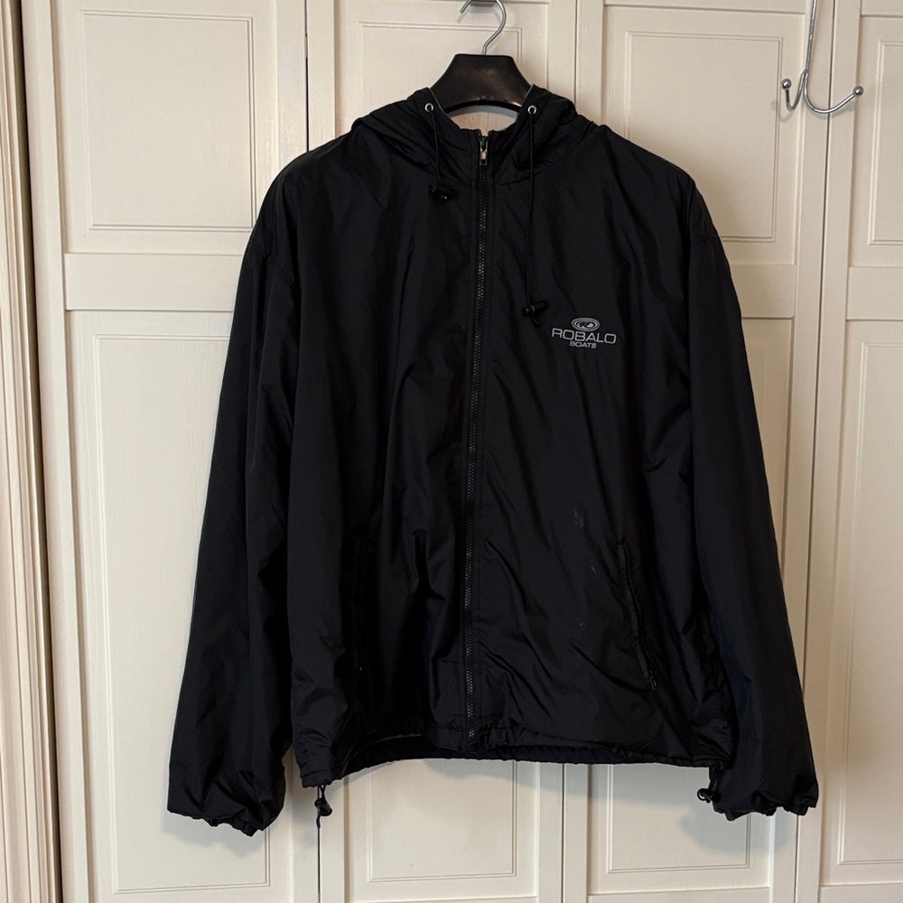 Robalo Boats - Black Men's lined Windbreaker XL